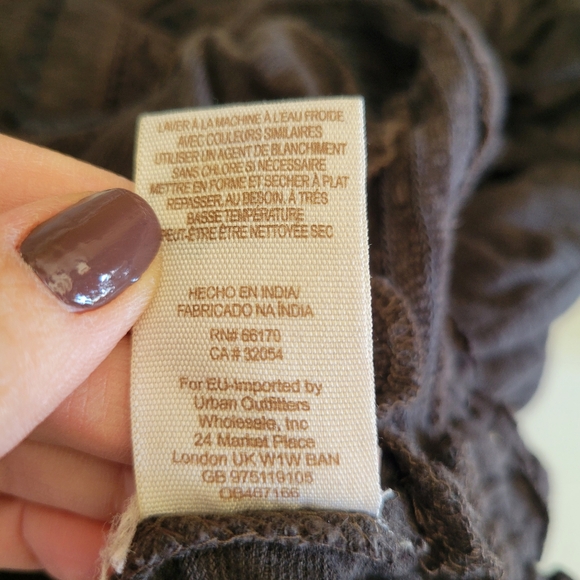 Free People Boho Open Back Crochet Trimmed Peasant Blouse Top Long Sleeve Size M - Picture 11 of 11